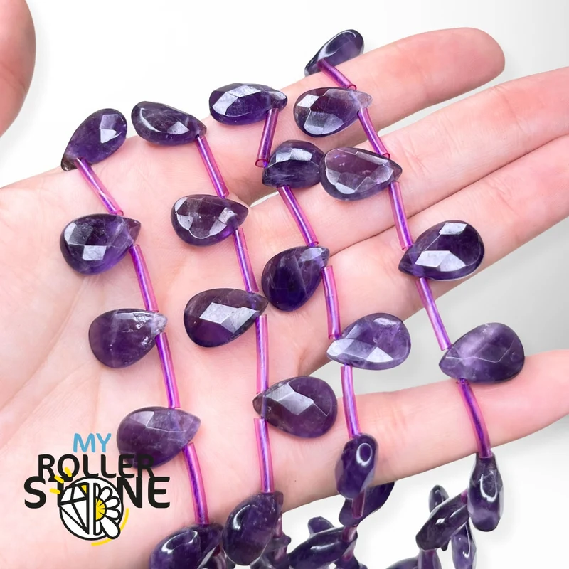 Amethyst Facettierte Tropfenperle (10x14mm)