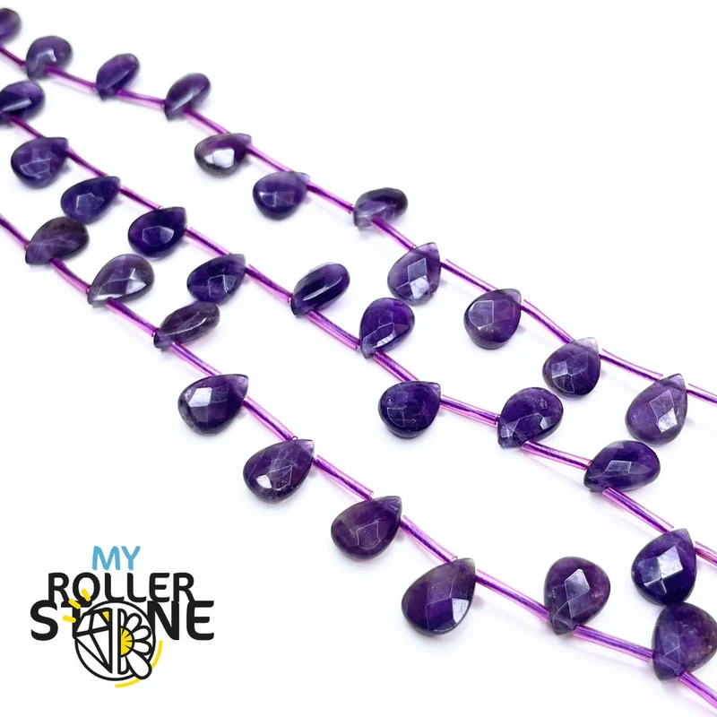 Amethyst Facettierte Tropfenperle (10x14mm)