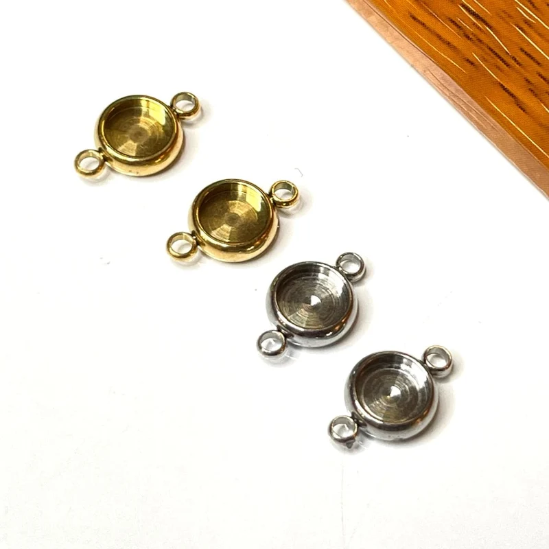 Gold/Silber-Cabochon-Steckerhalter