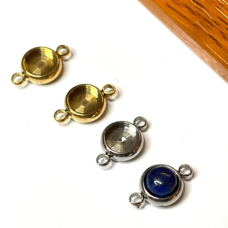 Gold/Silber-Cabochon-Steckerhalter