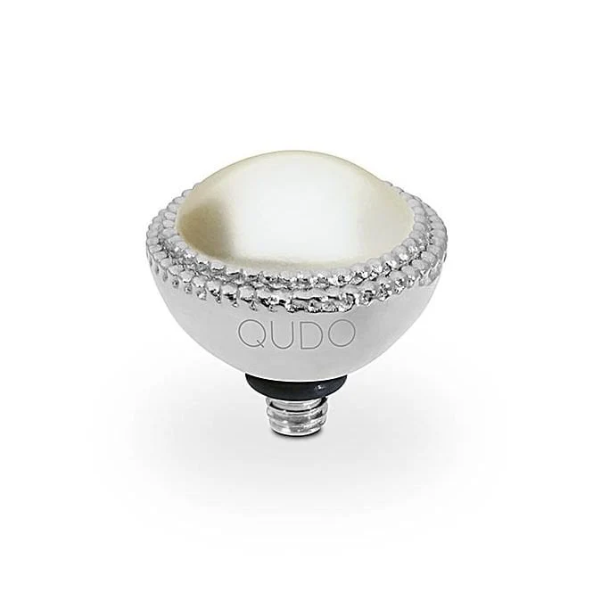 Fabero Silver and Cream Pearl Ring Gem Top, 11mm