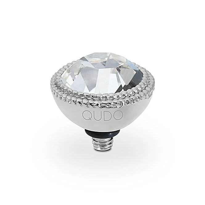 Fabero Silver and Clear Crystal Ring Gem Top, 11mm