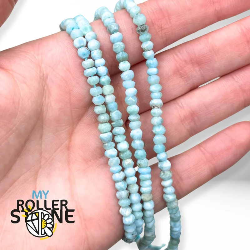 Larimar Facettierte Rondellperlen