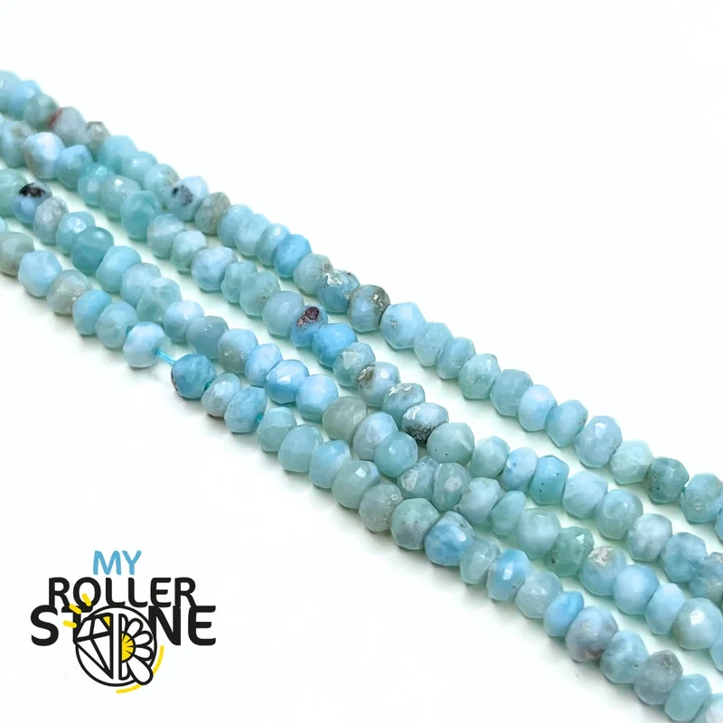 Larimar Facettierte Rondellperlen