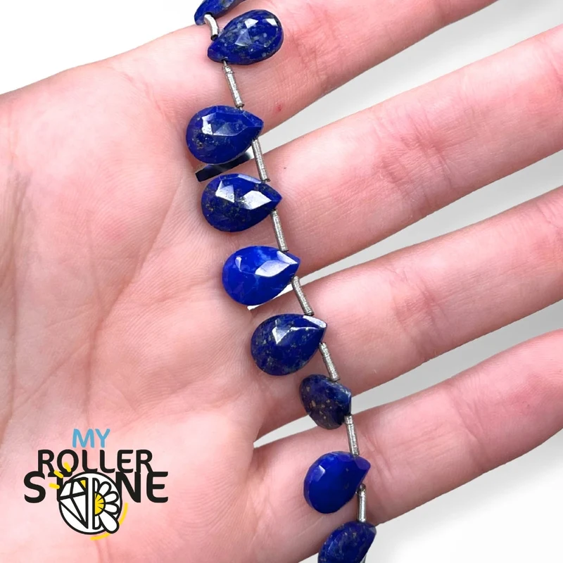 Facettierte Lapislazuli 3A Wassertropfenperle