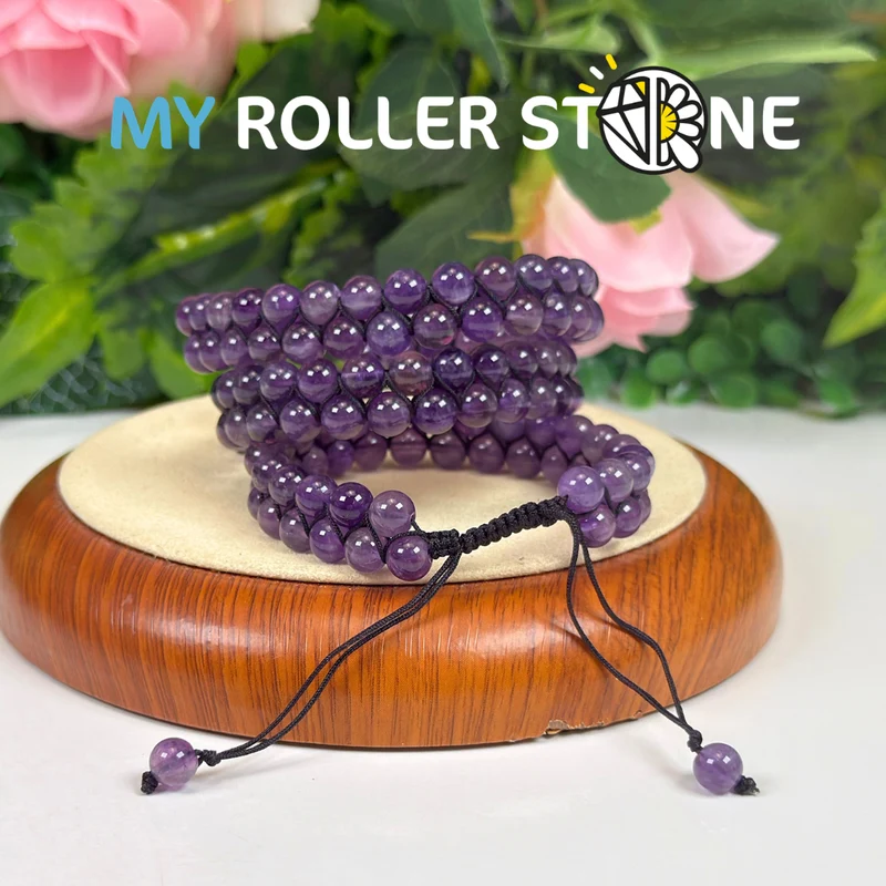 Amethyst geflochtenes verstellbares Armband