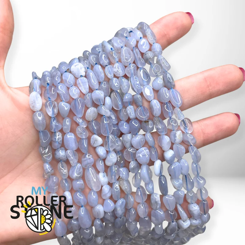Blaue Chalcedon-Barockperle