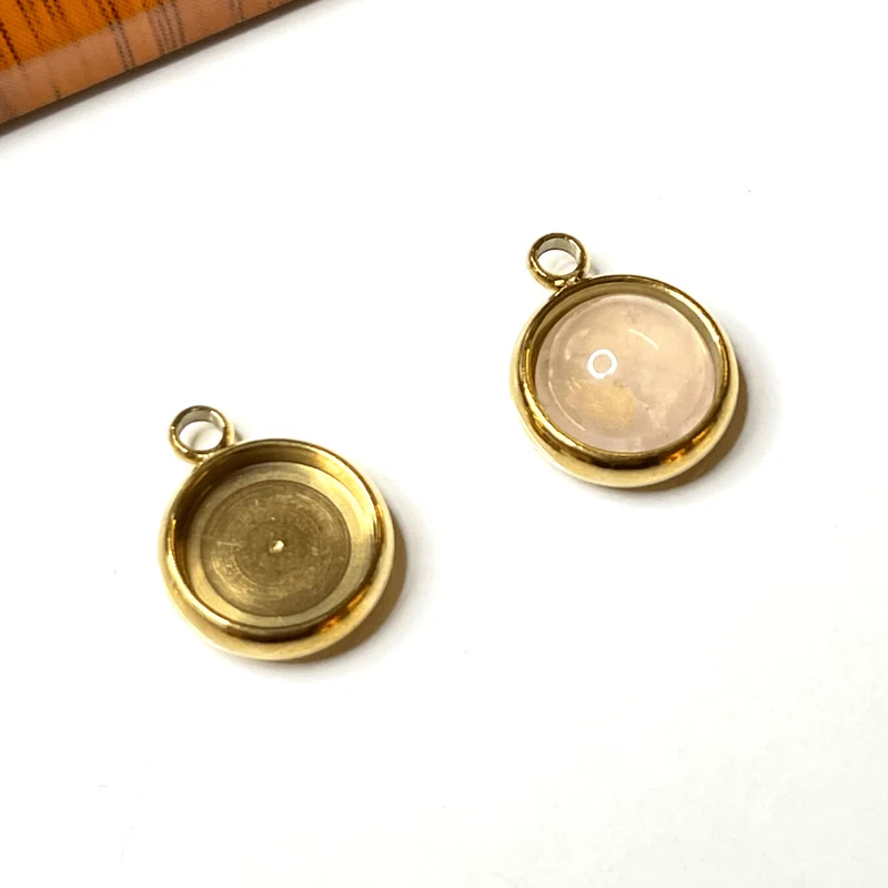Silber/goldener runder Cabochon-Anhängerhalter