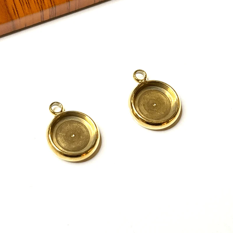 Silber/goldener runder Cabochon-Anhängerhalter