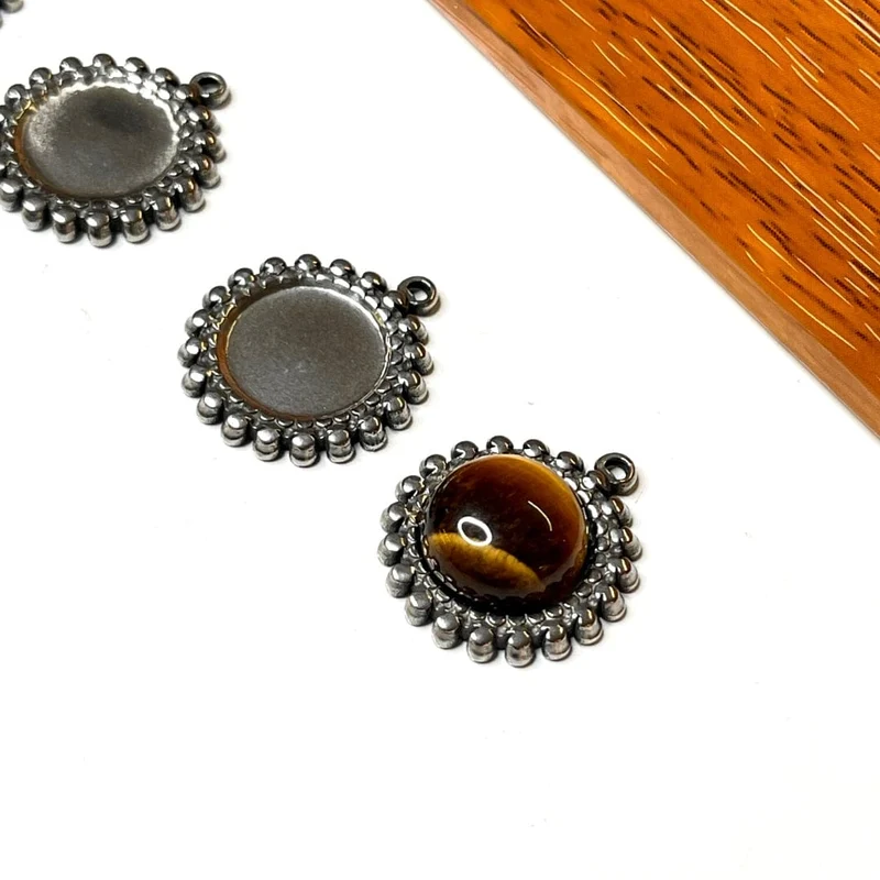 Runder Cabochon-Anhängerhalter aus 304 Edelstahl