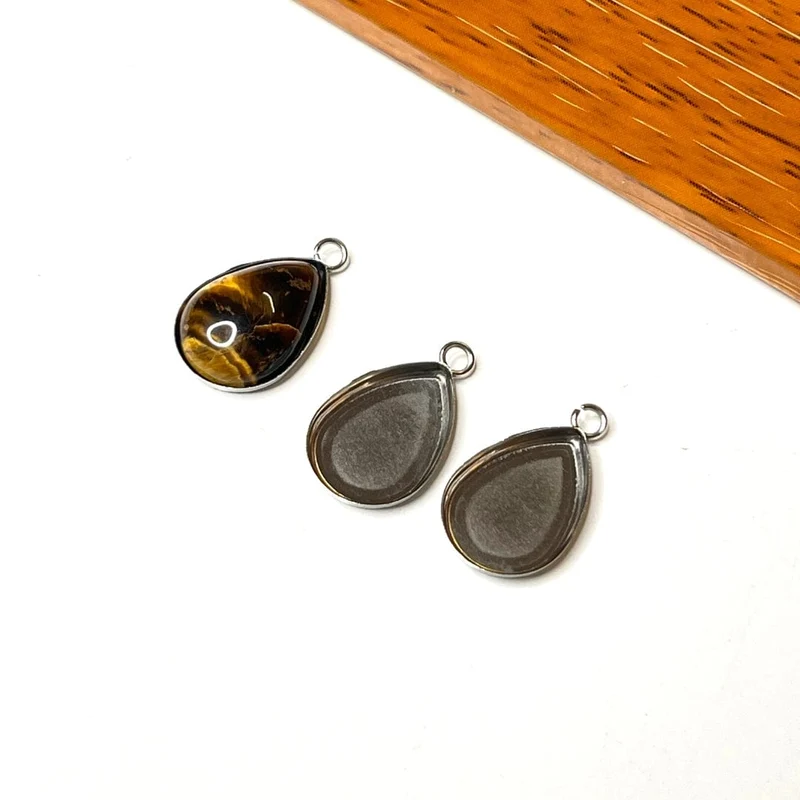 Tropfen-Cabochon-Anhängerhalter aus 304 Edelstahl