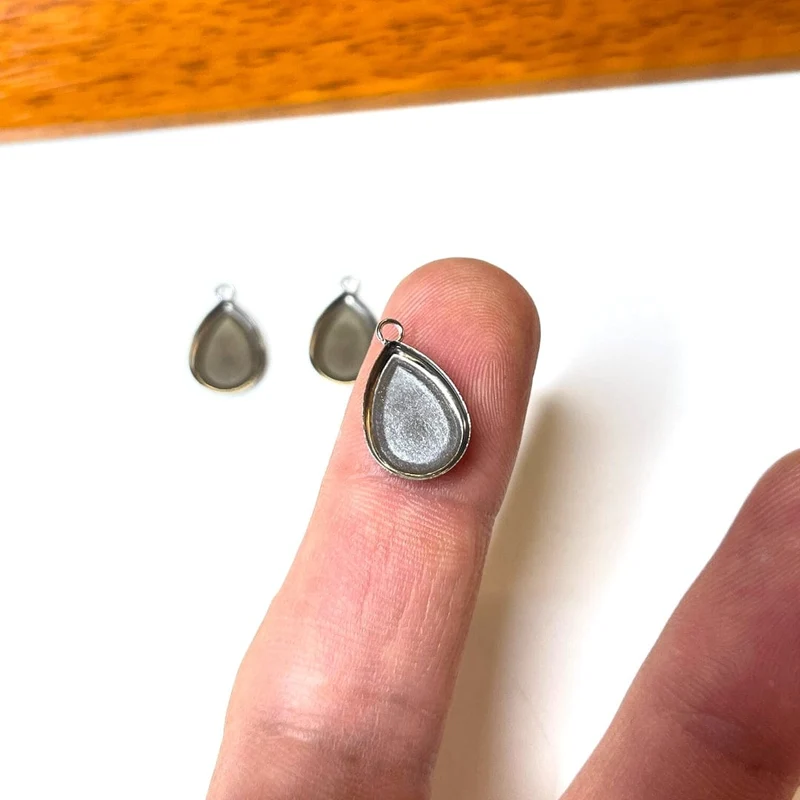 Tropfen-Cabochon-Anhängerhalter aus 304 Edelstahl