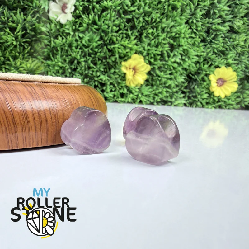 Amethyst-Herzperle, großes Loch