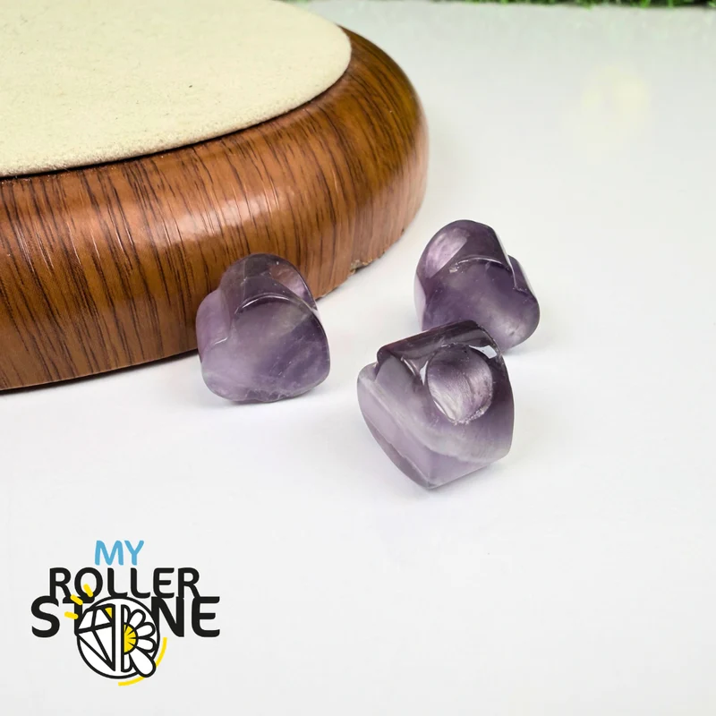 Amethyst-Herzperle, großes Loch