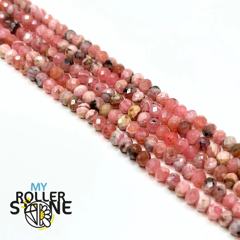 Rhodochrosit facettierte Rondelle-Perlen