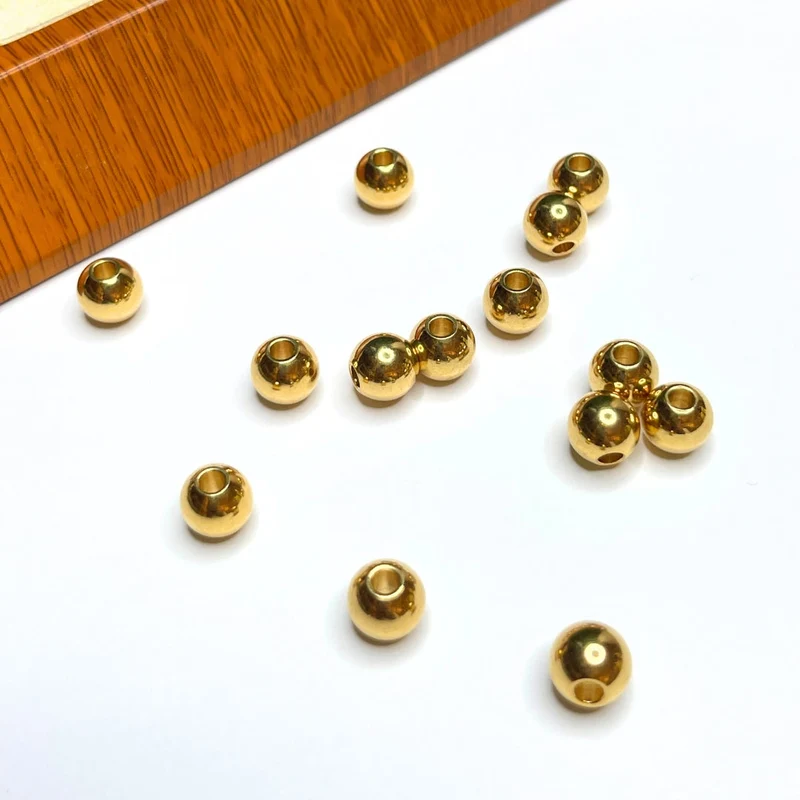 Gold-Abstandsperlen 8 mm