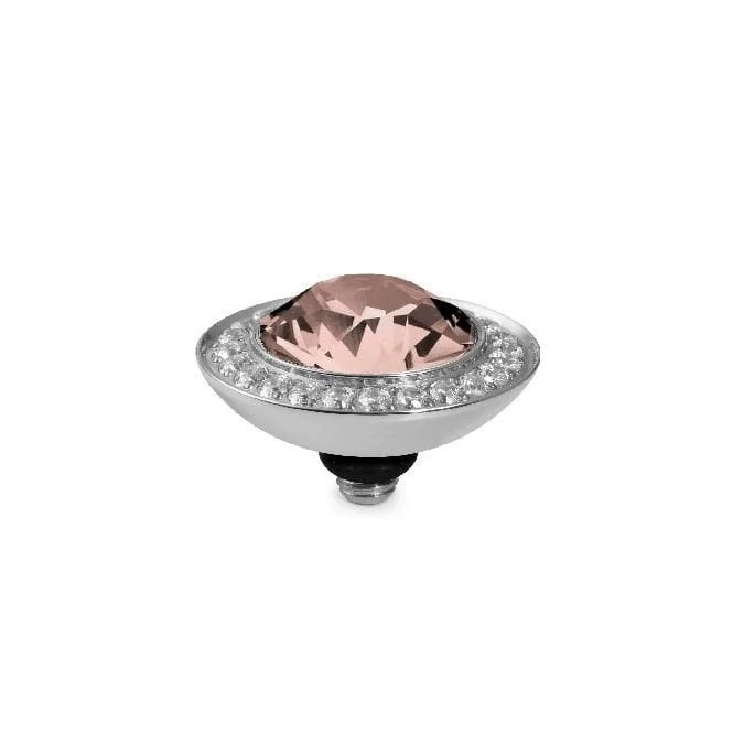 Tondo Deluxe Silver and Vintage Rose Ring Gem Top, 13mm