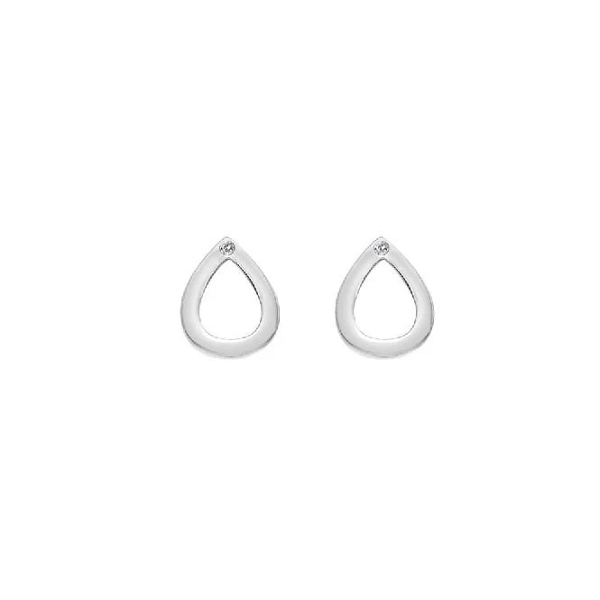 Silver Diamond Amulet Teardrop Earrings