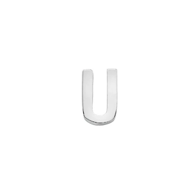 Silver Letter U Icon Pendant