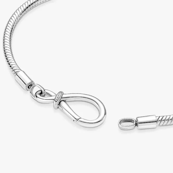 Moments Infinity Knot Snake Chain Bracelet, 21cm