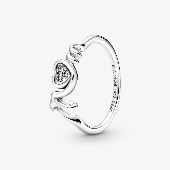 Mum Pave Heart Ring, Size 56