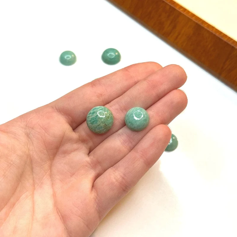 Runder Amazonit-Cabochon (Klasse A)