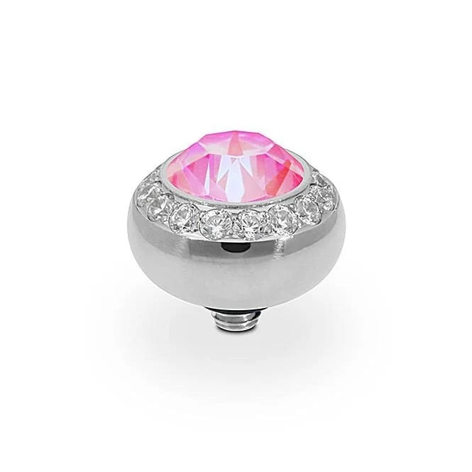 Tondo Deluxe Silver and Lotus Pink Delite Ring Gem Top, 10mm