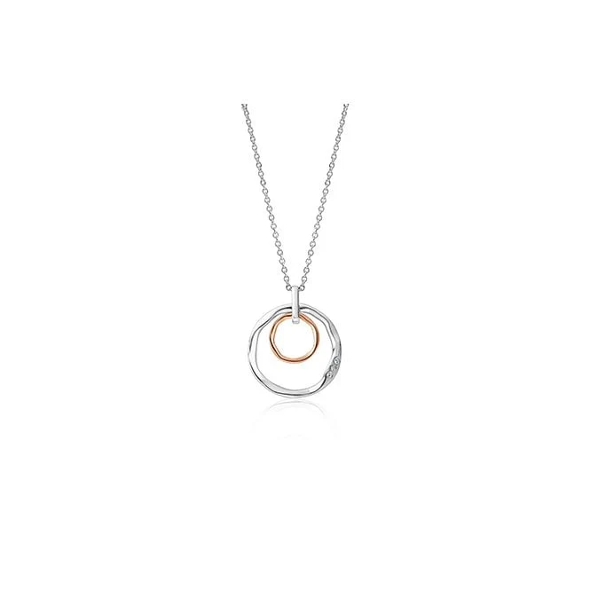 Ripples Silver Double-Hoop Pendant Necklace