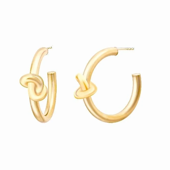 Love Knot Gold Hoop Earrings, 20mm