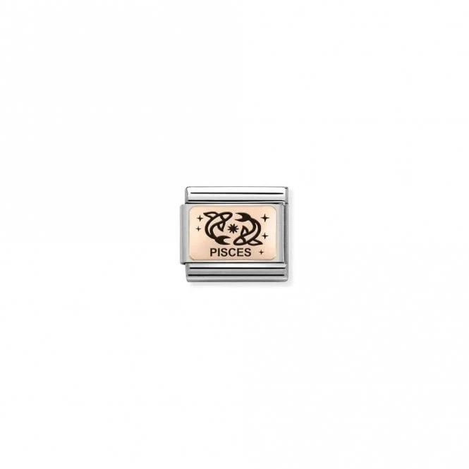 Classic Rose Gold Star-Sign Pisces Zodiac Charms