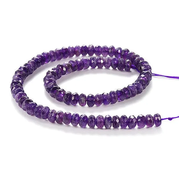 Facettierte runde Perle, Amethyst, Lila
