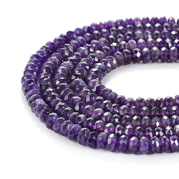 Facettierte runde Perle, Amethyst, Lila