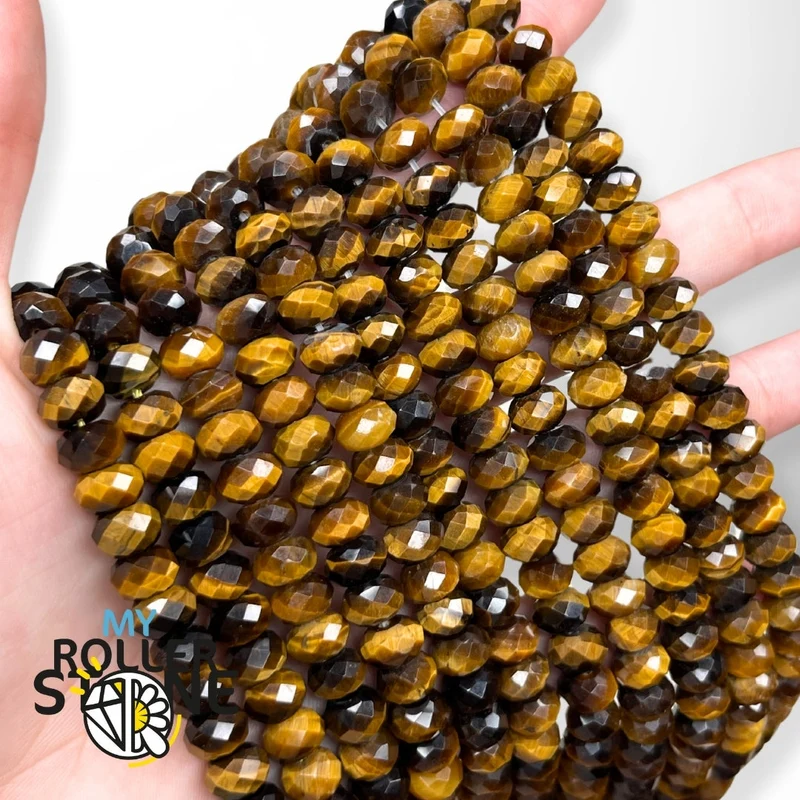 Facettierte Rondellperle Tigerauge