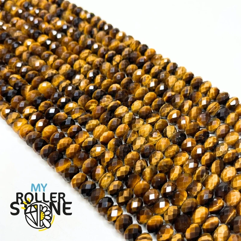 Facettierte Rondellperle Tigerauge
