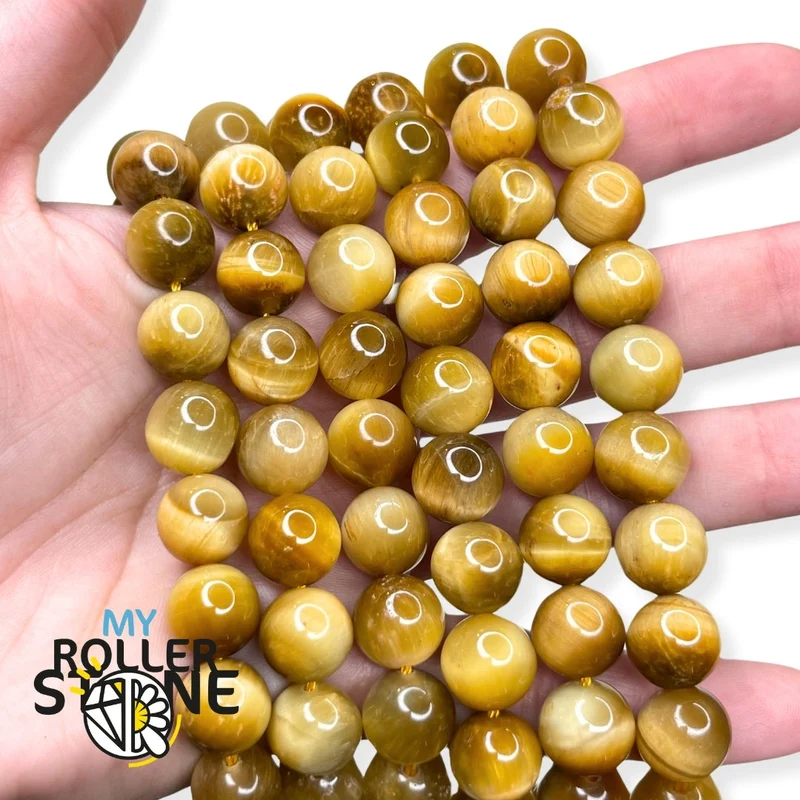 Tigerauge Perle Gold 5A