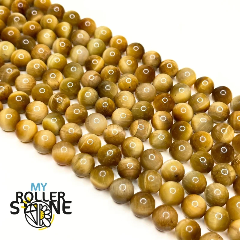 Tigerauge Perle Gold 5A