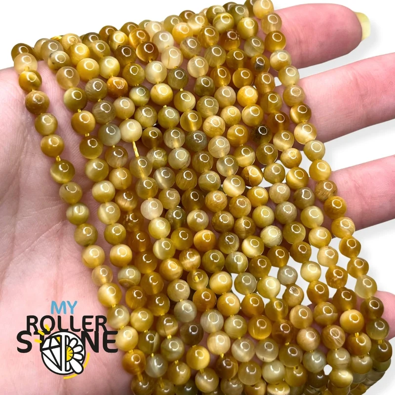 Tigerauge Perle Gold 5A