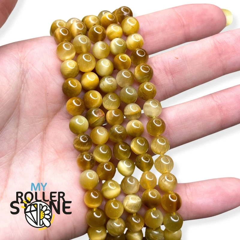 Tigerauge Perle Gold 5A