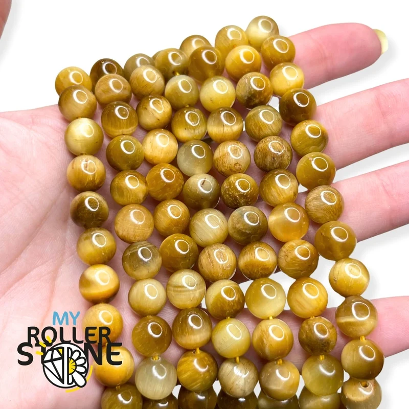Tigerauge Perle Gold 5A