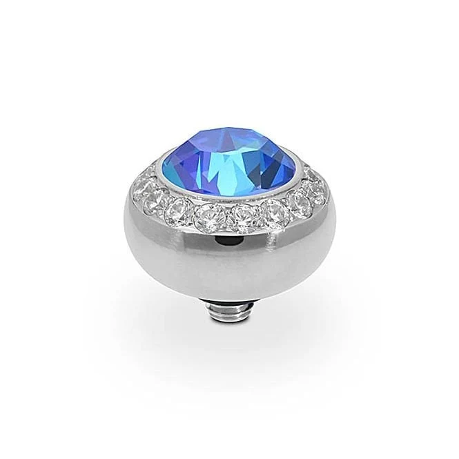 Tondo Deluxe Silver and Royal Blue DeLite Ring Gem Top, 10mm