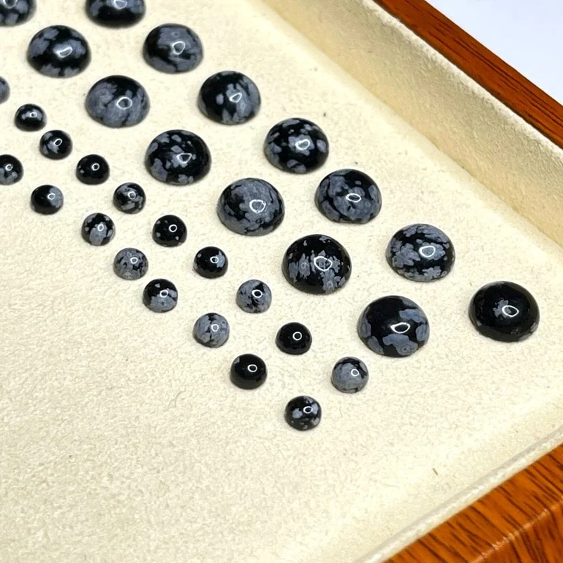 Runder Schneeflocken-Obsidian-Cabochon