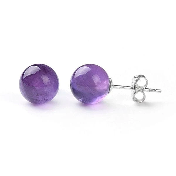 Amethyst-Perlenohrringe aus 925er Sterlingsilber