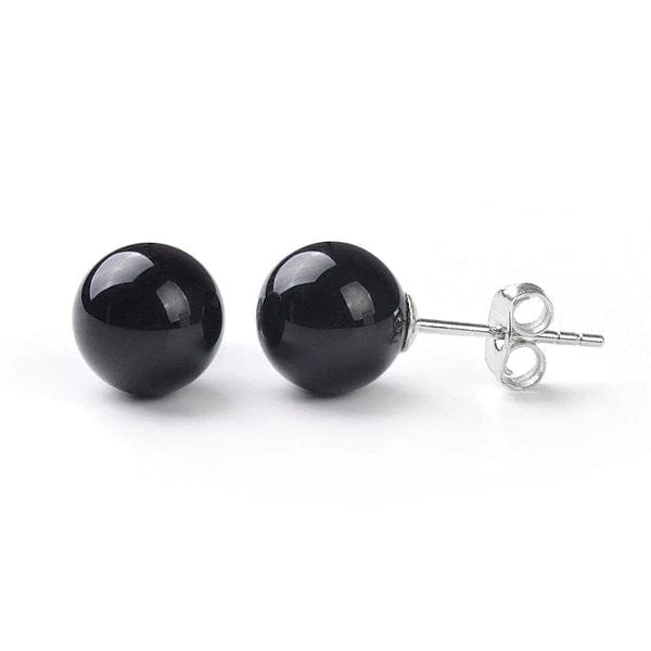 Silberne Onyx-Ohrringe