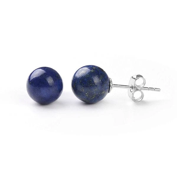 Ohrringe mit Lapislazuli-Perle aus 925er Sterlingsilber