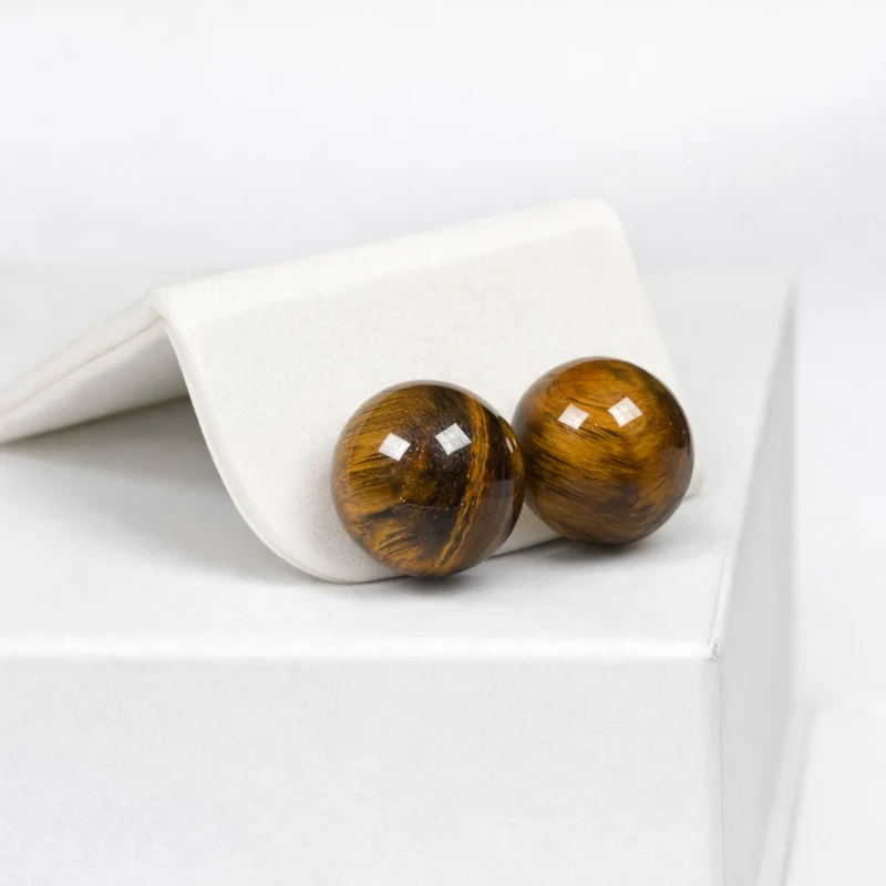Ohrringe aus Tigerauge und 925er Sterlingsilberperlen