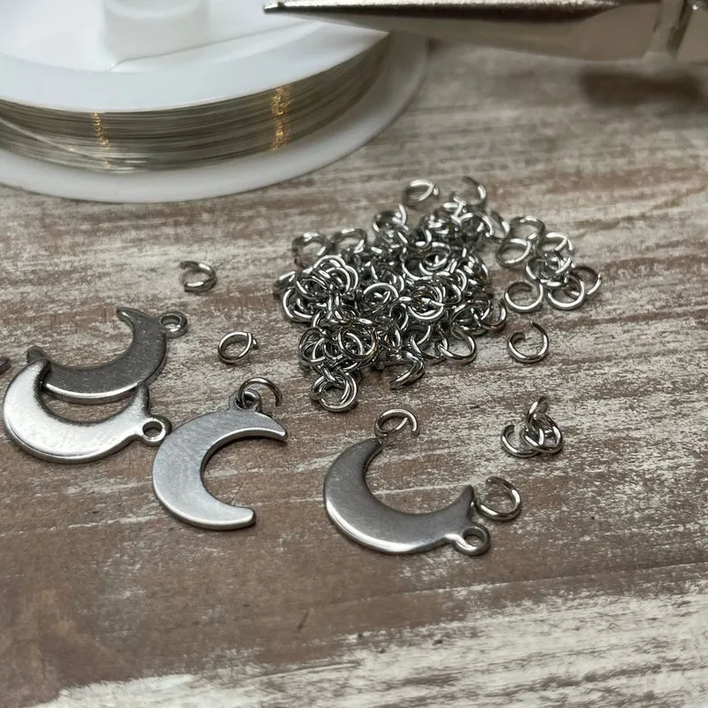 Silberner offener Edelstahlring (3, 4, 6 oder 8 MM)