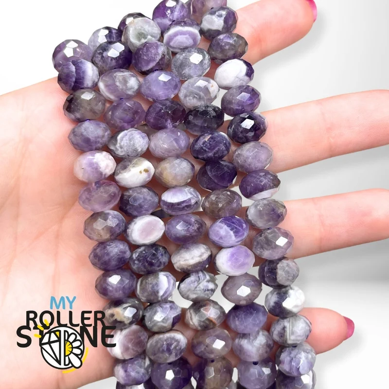 Amethyst Chevron facettierte Rondelle Perle 1A