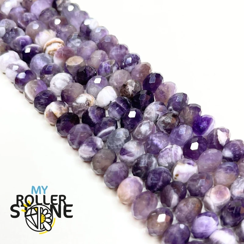 Amethyst Chevron facettierte Rondelle Perle 1A