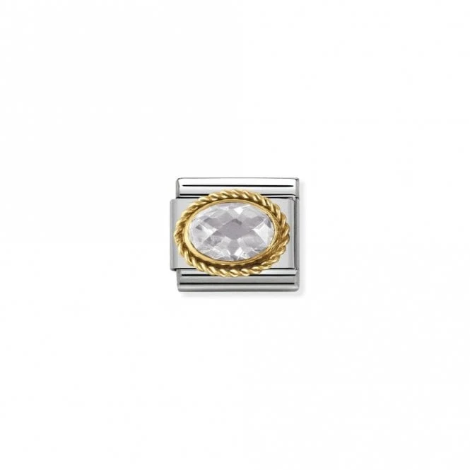 Classic Gold CZ Facetted White Sparkly Charms