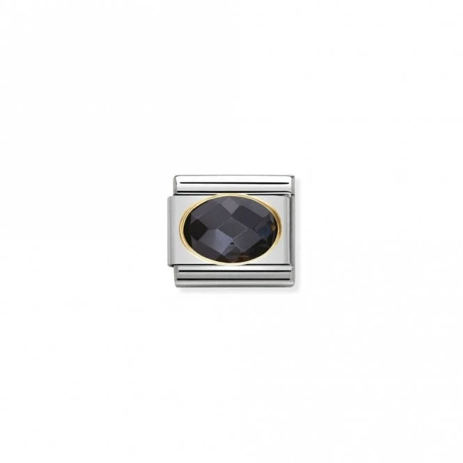 Classic Gold CZ Facetted Black Sparkly Charms